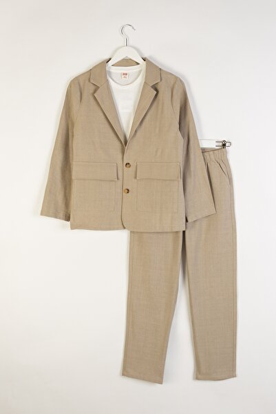 DMB BOYS & GIRLS Premium Linen Boys' 3-Piece Suit