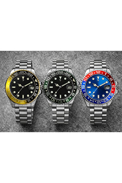 quart Erkek Çelik Kordon Spor Tasarım Kol Saati – 3 Farklı Renk Model