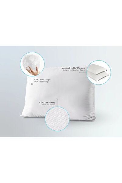 Doqu Home Whiteline Microfiber Yastık 50 x 70 cm - Beyaz