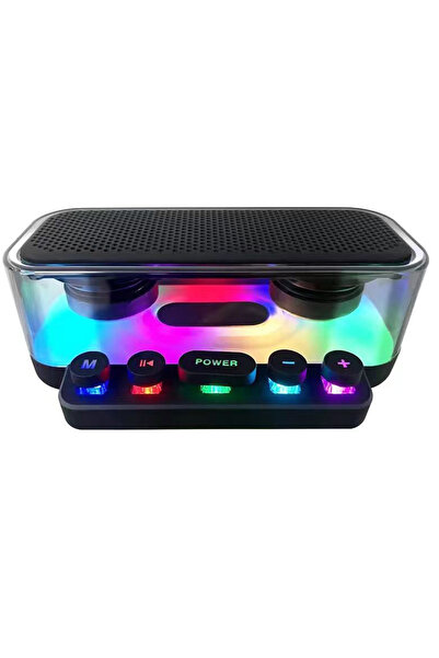 Generic مكبر صوت بلوتوث بتصميم لوحة مفاتيح ميكانيكية - مضخم صوت مكتبي مع إضاء...