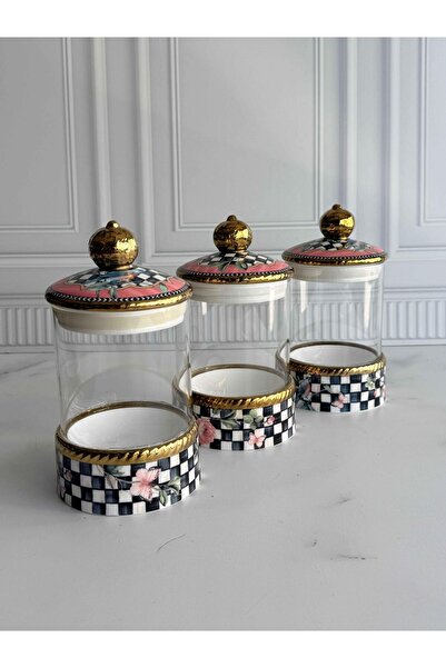 ROSSEV Glass Spice Set 3 Pieces Medium Size Paradise