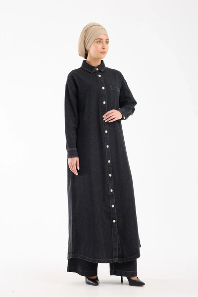 Invee Blue Ridge Jeans Shirt Dress 7191 Black