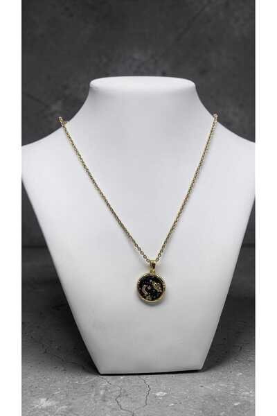 Yaseminli Butik Glittery Black Sky Planet Themed Necklace