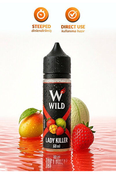 WILD Lady Kıller 60ml Premium Aroma - Dinlendirilmiş Hazır Mix Aroma - Mango,...