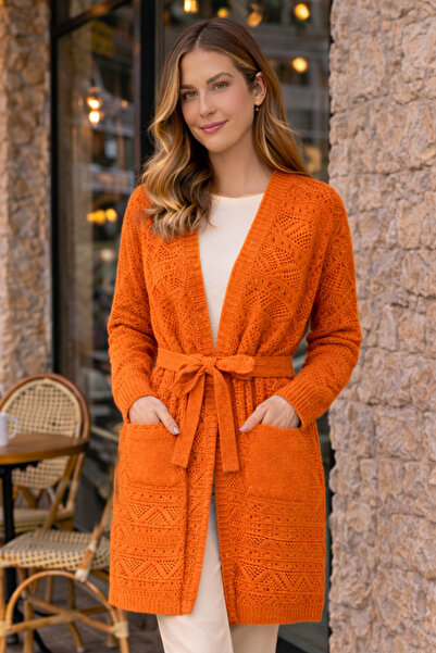 benguen Summer Cotton Cardigan R4348 Orange