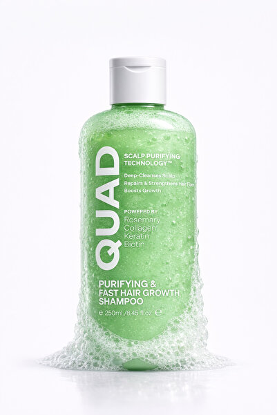 QUAD شامبو سريع المفعول ضد تساقط الشعر للجنسين بالروزماري والبيوتين والكيراتي...