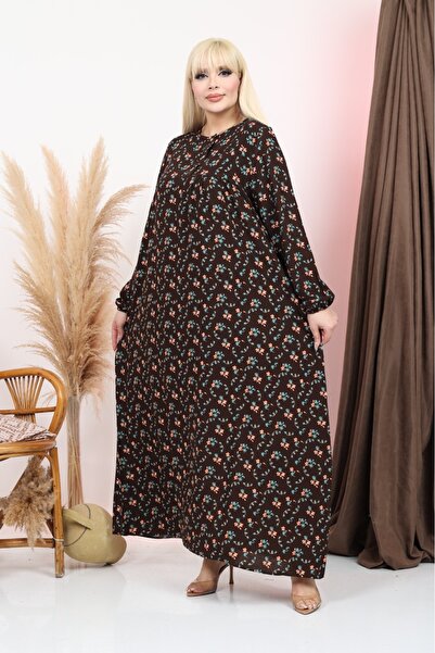 mervemoda ROCHIE MAMĂ MĂRIME MARE CU MÂNECĂ LUNGĂ țesut bumbac LU