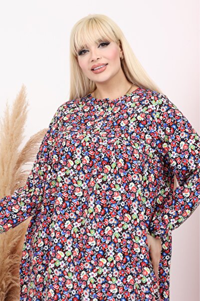 mervemoda ROCHIE MAMĂ MĂRIME MARE CU MÂNECĂ LUNGĂ țesut bumbac LU