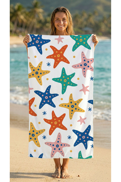 PANCHY CANKY Patterned Beach Towels 75X150 cm Soft Set of Cotton Large Size S...