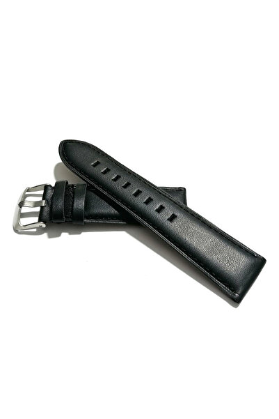 FADO & Genuine Leather Watch Band Compatible with Every Watch, Flat Black 22 ...