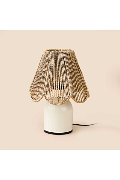 Evidea Lighting Retro Abajur - Kahverengi / Beyaz