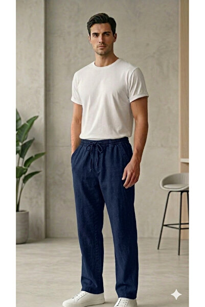 BEYAZTOPTAN Hambez Men's Summer Linen Trousers - Comfortable Fit - Lightweigh...