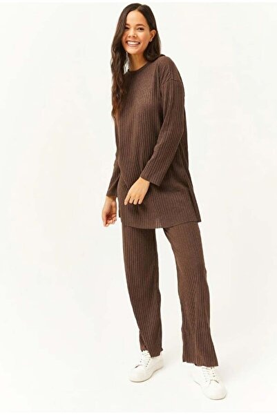 ozelia Ribbed Interlock Fabric Comfortable Fit Home Wear Set