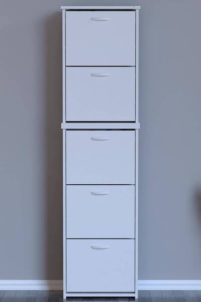 Modilayn Verve Ayakkabılık (52 cm) 5 Düşer Kapaklı 10 Raflı (5 Farklı Renk Se...