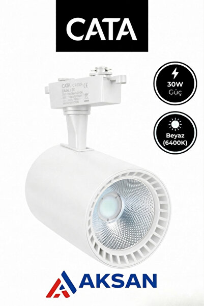 Cata CT-5333 Babil COB LED Ray Spot Lamba 30W Beyaz Işık (6400K) Beyaz Kasa (...