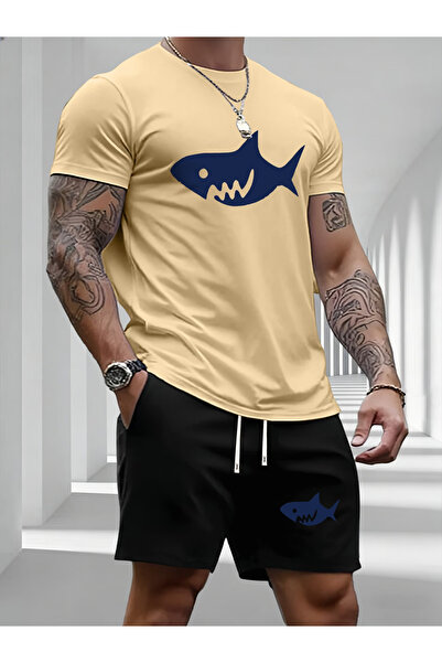 LAVİTTA Fi̇ash Shorts T-Shirt - Shorts and Top Tracksuit Set B Printed O Over...