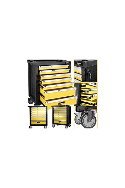 Notig Tools Empty tool cabinet, 7 drawers, mobile with wheels, for workshop, ...