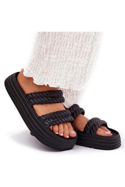 S.BARSKI Papuci de damă ușor din spumă cu platformă ZK51-001 Negru 39