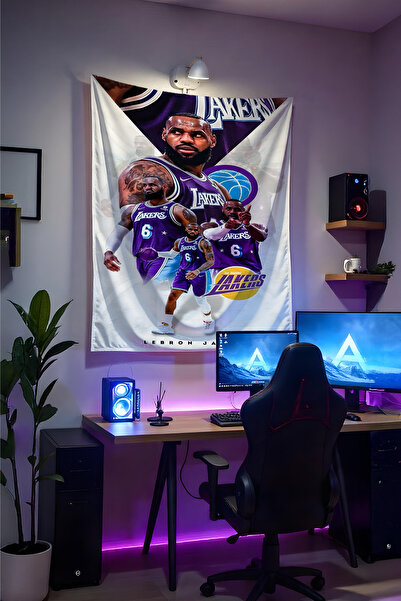 Halura غطاء حائط لكرة السلة من ليبرون جيمس NBA - قماش عالي الجودة، ديكور غرفة...