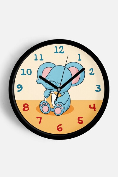 JHAAR Ceas de perete pentru camera copiilor Cute Elephant cu model - 30cm - C...