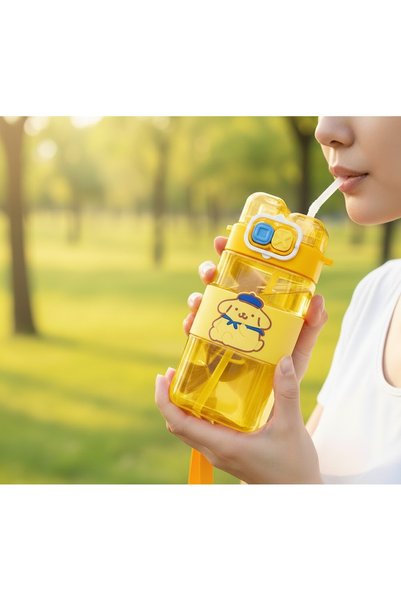 kt kuzey tacı Sanrio Karakterleri Temalı Askılı Çocuk Matarası – Pipetli, Çif...