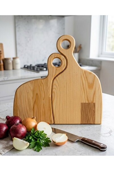 BOZKURT CNC Wooden 2-Piece Cutting and Presentation Board Decorative Set