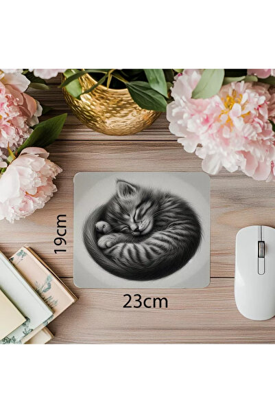 Empressco Mousepad cu portret de pisică ondulată - 19x23 cm 2 mm dreptunghiul...