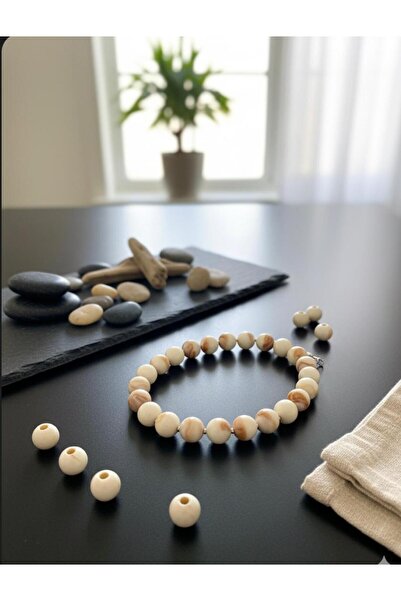 Canan Design Bohem Sedefli̇ Bead Cream Color Necklace New Style