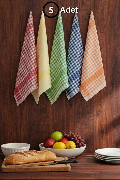 Senpai Pötikareli 5'li Pamuklu Beslenme Sunum Örtüsü Kurulama Bezi Servis Peç...