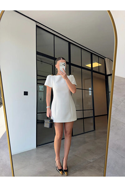 Miss Beyoğlu Γυναικείο Μίνι Φόρεμα με Μανίκια Μπαλόνι