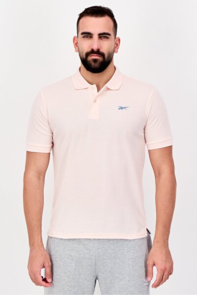 Reebok Men Sportswear Fit Short Sleeve Outdoor Polo Shirt, Pink