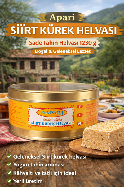 APARI Siirt Kürek Helvası Sade Tahin Helvası 1230 g Yerli Üretim
