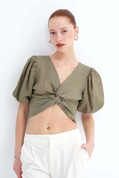 Addax Knot Detailed Blouse B1058