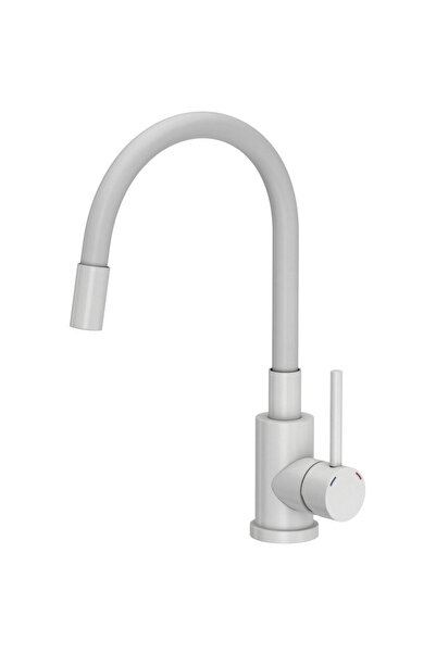 Quadron Baterie bucătărie MAGGIE Steinsteel cu pipă flexibilă VERYWHITE MAT -...