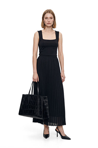 PAULMARK Women's Chiffon Pleated Skirt