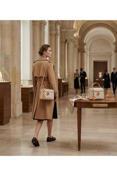 white stars Women's Lv Pattern Modern Arm and Makeup Bag Bag