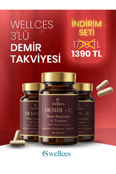 WELLCES Iron+C 60 Capsules 3-Pack Advantage Pack