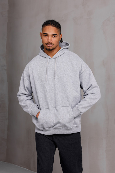 DARK MODA Φούτερ Unisex με ρίγες oversized με κουκούλα με κορδόνι και τσέπες ...