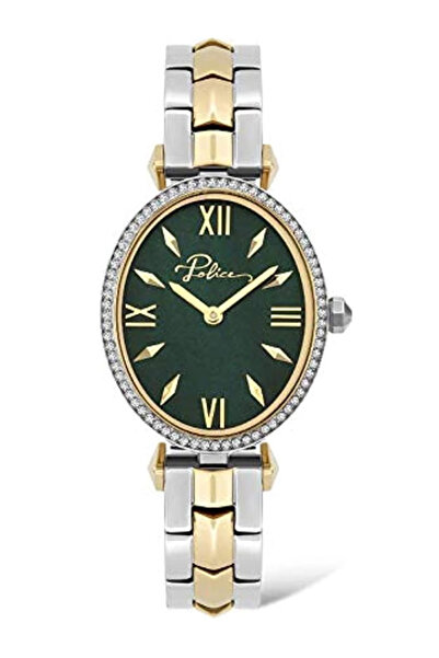 Police Olinville Oval Shape Stainless Steel Analog Wrist Watch 32 Mm - 2-Tone...