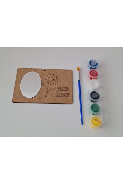 Ebrulisler 1 Ahşap Canım Annem Ayna Duvar Süsü 1 Boya 1 Fırça Okul Kreş Aktiv...