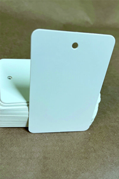 Örün Matbaa Oval Delikli Beyaz Baskısız Kart 100 Adet 5,2 X 8,4 Cm