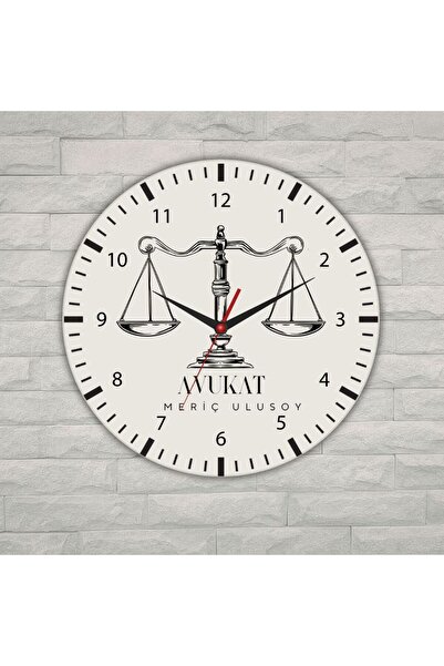 Hediye Vakti Kişiye Özel Avukat Logolu Metal Duvar Saati - Hukuk Bürosu Hediy...