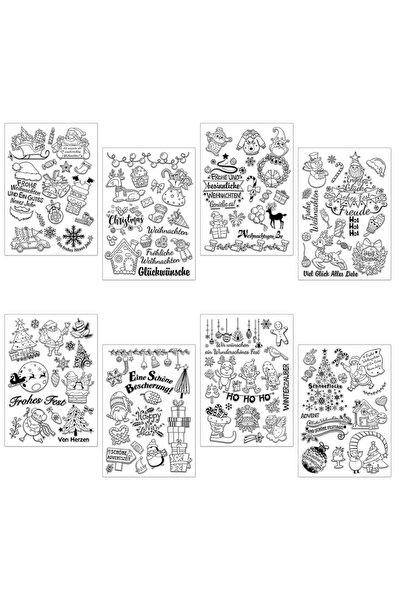 Dpkow Set 126 stickere decorative pentru Craciun Dpkow, silicon, transparent,...