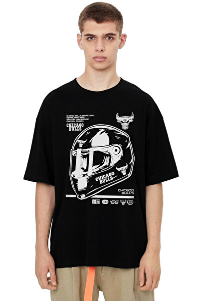 ROCKANDROLL Chicago Racing oversized Μαύρο Ανδρικό T-Shirt