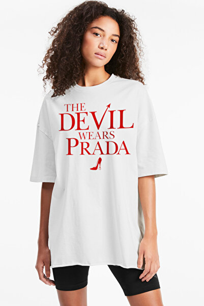 ROCKANDROLL Tricou alb pentru femei Brand Sever supradimensionat