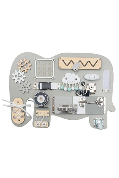 Babymix Дъска за занимания Монтесори, Baby Mix, с 16 занимания, дървена, 42x3...