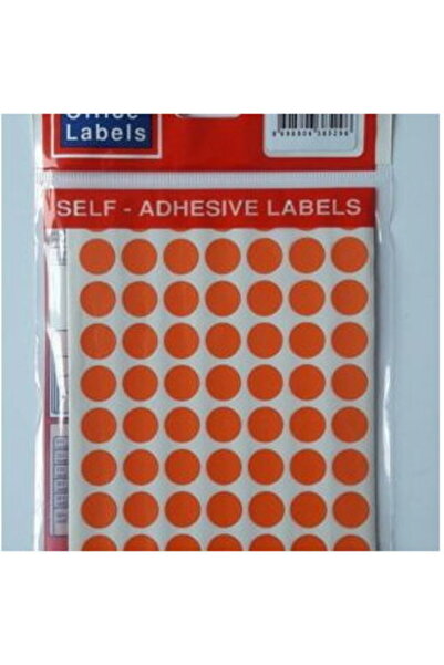 Tanex Color Adhesive Labels, D 8 mm, 750 pcs/set - orange