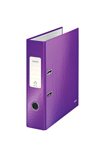 Leitz 180 Wow Binder, A4, 85mm, Laminated Cardboard - Metallic Purple