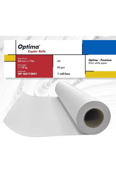 Optima A0 Copier Roll, 80gr, 841mm x 175m, - Premium
