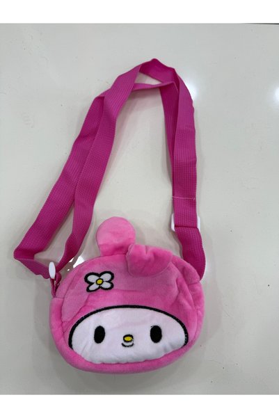 moimaaksesuar Girl Child Plush Mini Bag Crisscross Straps Cute Character Child Shoulder Bag Pink